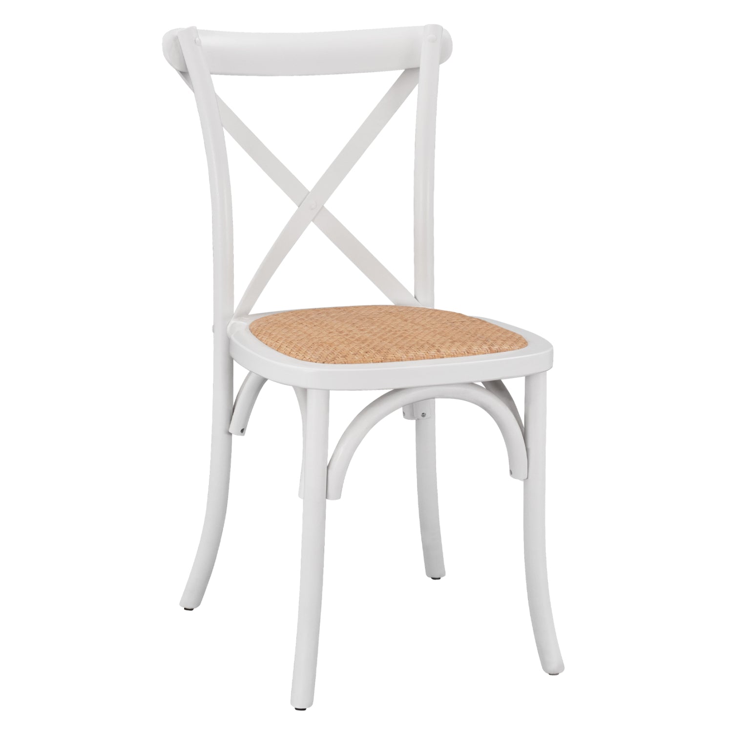 Wooden chair Owen Stackable from beech wood in white color with crossed back HM8575.14 48x53x90 cm image 1