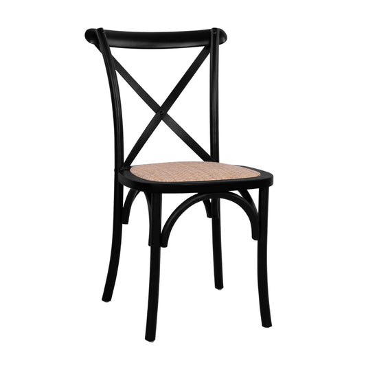 Chair Owen Stackable beech wood Black Matte with crossed back HM8575.02 45x55,5x90 cm image 1