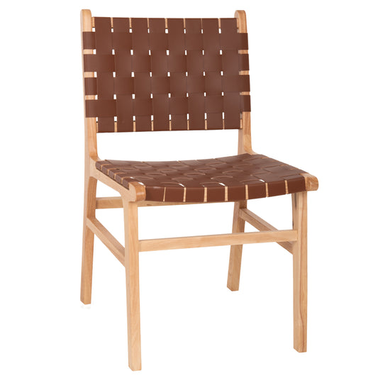 CHAIR TOON WOOD PU LEATHER BROWN 49x59x86Hcm.HM9327.01 image 1
