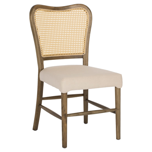 CHAIR TOON WOOD RATTAN BACK FABRIC SEAT HM9406.04 47x52x91.5Hcm. image 1