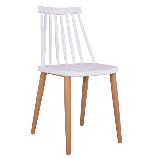Dining chair HM8052.01 Vanessa White with metallic legs 43x46,5x82cm image 1