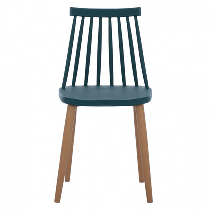 Модерен Д dining Chair Vanessa Blue с Метални Ножки 43x41x82,5 cm