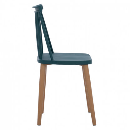 Модерен Д dining Chair Vanessa Blue с Метални Ножки 43x41x82,5 cm