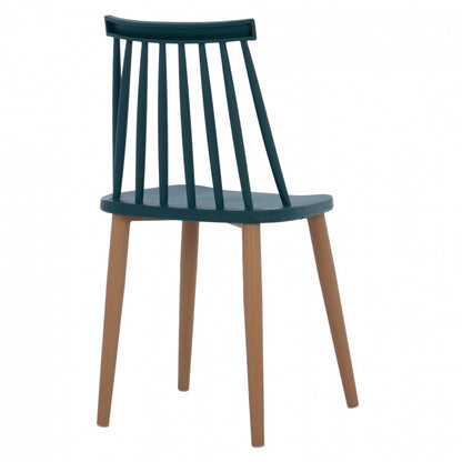 Модерен Д dining Chair Vanessa Blue с Метални Ножки 43x41x82,5 cm