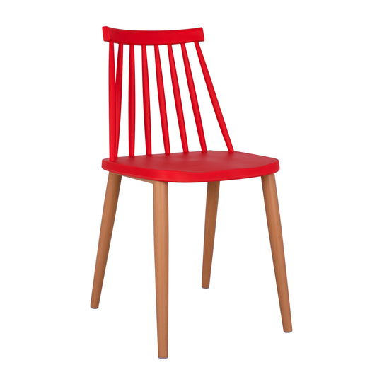 Dining chair HM8052.07 Vanessa red with metallic legs 42,5x47x81,5cm image 1