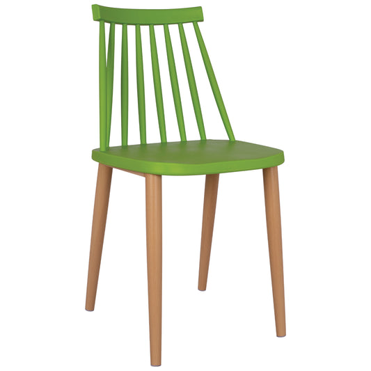 Dining chair HM8052.08 Vanessa green with metallic legs 42,5x47x81,5cm image 1