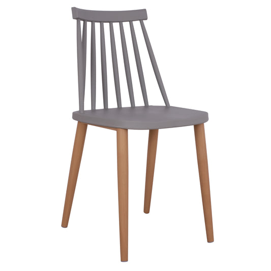 Dining chair HM8052.10 Vanessa grey with metallic legs 43x46,5x82cm image 1