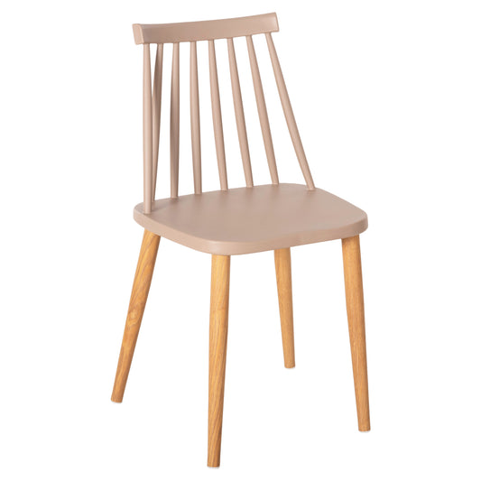 Dining chair HM8052.25 Vanessa Cappuccino with metallic legs 42.5x44x81H cm. image 1