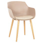 DINING CHAIR LUCIE HM8242.11 CAPPUCCINO PP-METAL LEGS IN WOOD COLOR 56x55.5x80Hcm. image 1