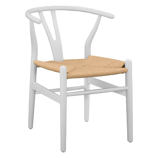 DINING CHAIR BRAVE HM8695.04 BEECH WOOD IN WHITE-ROPE BEIGE 54x57x74Hcm image 1
