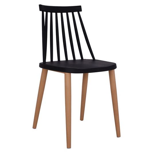 Dining chair HM8052.02 Vanessa Black with metallic legs 43x46,5x82cm image 1