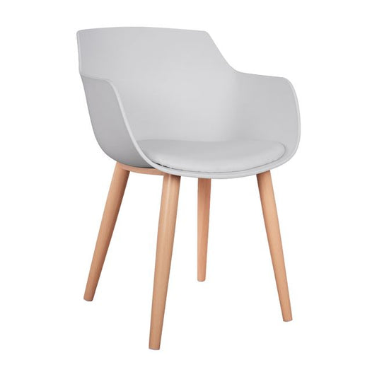 Dining chair Lucie HM8242.01 White with metallic legs 56x57x80 cm image 1