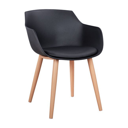 Dining chair Lucie HM8242.02 Black with metallic legs 56x57x80 cm image 1