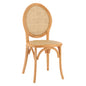Wooden chair with oval back and rattan in natural color HM8745.01 45x50x97 image 1