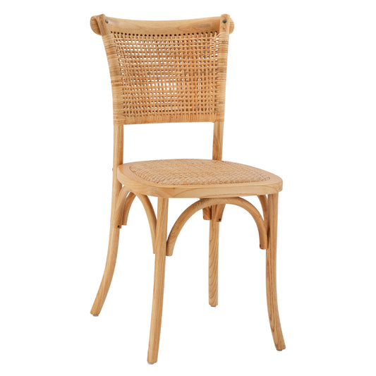 Wooden chair with rattan in natural shade HM8752.01 49x54x89cm image 1