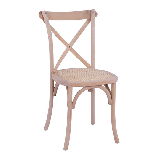 Chair Owen Wooden Stackable from beech wood unpainted with crossed back HM8575.20 45x55,5x90 cm image 1