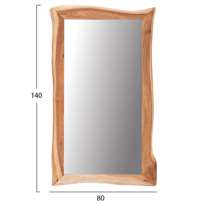 WALL MIRROR ZION HM8186.21 SOLID ACACIA WOOD-LIGHT NATURAL WOOD COLOR 140x80x4(thickness)cm.