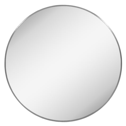 WALL MIRROR SERIES ARCHER HM4498.40 ROUND ALUMINUM FRAME IN SILVER Φ80cm. image 1
