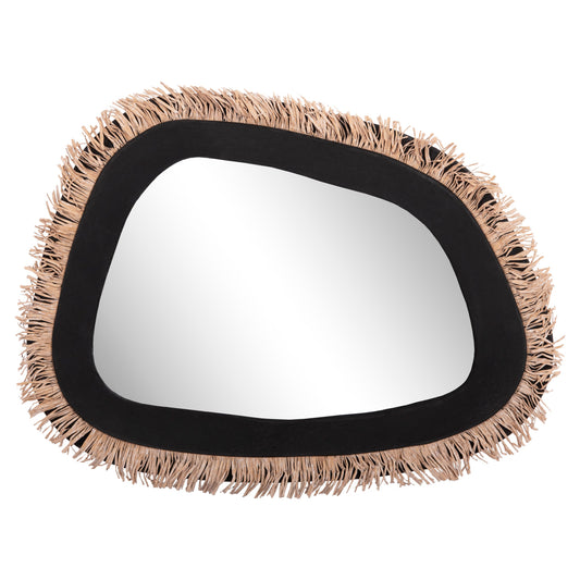 WALL MIRROR SERIES SANTORINI HM4530 MDF IN BLACK-DECOR IN BEIGE 80x1,8x60Hcm. image 1