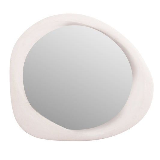 WALL MIRROR OVAL SERIES SANTORINI HM4511 MDF IN OFF-WHITE 82x3,5x74Hcm. image 1