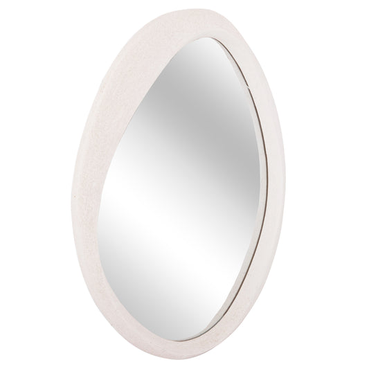 WALL MIRROR OVAL SERIES SANTORINI HM4514 MDF IN OFF-WHITE 48x3,2x60Hcm. image 1
