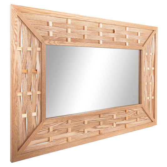 WALL MIRROR RECTANGULAR HM4225 BAMBOO IN OAK COLOR 120x2,5x80 cm. image 1