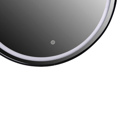 WALL MIRROR ROUND HM9579.01 ALUMINUM IN BLACK-LED LIGHT Φ60x3cm.