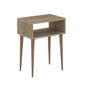 BEDSIDE STAND TODD HM18183.04 MELAMINE IN NATURAL OAK-LEGS IN NATURAL WOOD COLOR 45x30x58Hcm. image 1