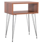 BEDSIDE STAND TODD HM18184.05 MELAMINE IN WALNUT COLOR-METAL LEGS IN BLACK 45.5x29.5x58.5Hcm. image 1