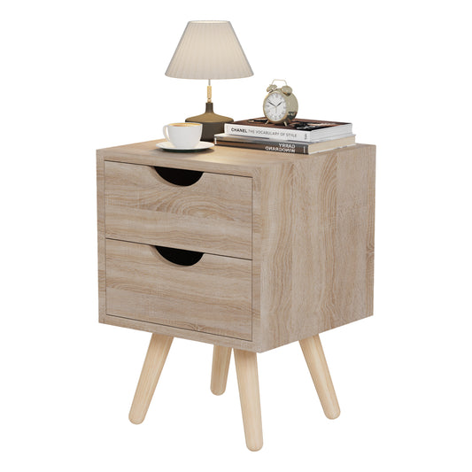 BEDSIDE STAND DINKL HM2472.01 MELAMINE-2 DRAWERS- SONAMA 29,7x29,7x45Hcm. image 1
