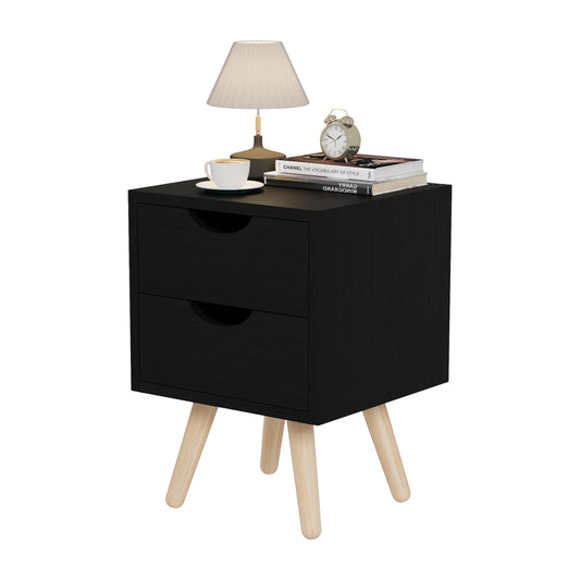 BEDSIDE STAND DINKL HM2472.02 MELAMINE-2 DRAWERS-WENGE 29.5x29.5x45Hcm. image 1