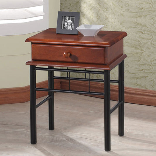 Bedside table Doga HM307 from metal and wood with 1 drawer 45x43x58cm image 1