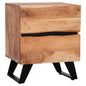 NIGHTSTAND WITH 2 DRAWERS ALICIA HM8360.21 SOLID ACACIA WOOD-METAL 45x35x56Hcm. image 1