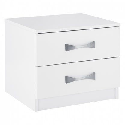 NIGHT STAND WITH 2 DRAWERS AND SILVER HANDLE HM2235.05 ΛΕΥΚΟ 48x40,5x41,5Ycm. image 1