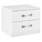 NIGHT STAND WITH 2 DRAWERS AND SILVER HANDLE HM2235.05 ΛΕΥΚΟ 48x40,5x41,5Ycm. image 1
