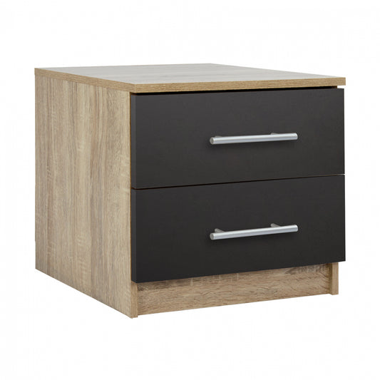 Bedside table Melamine HM2220.04 Sonama Grey 48x40x41cm image 1
