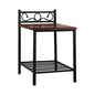 Bedside table Suzie HM388 from metal and wood 45x35x48-61 cm image 1