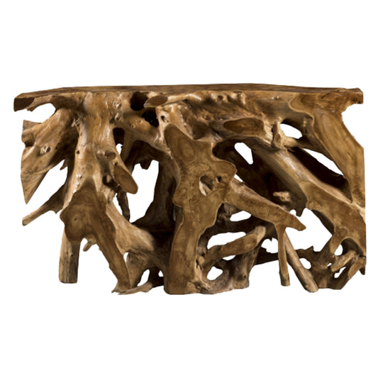 CONSOLE SOLID TEAK ROOT AND JAVA WOOD 125X40X75Hcm.HM9394 image 1