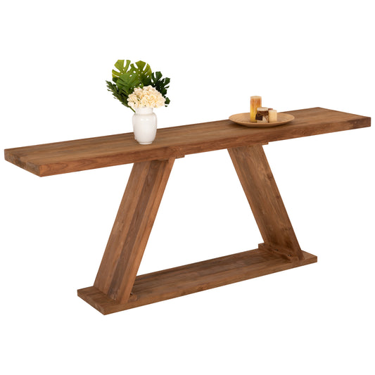 CONSOLE HM9555 MADE OF TEAK WOOD IN NATURAL COLOR 220x50x90Hcm. image 1