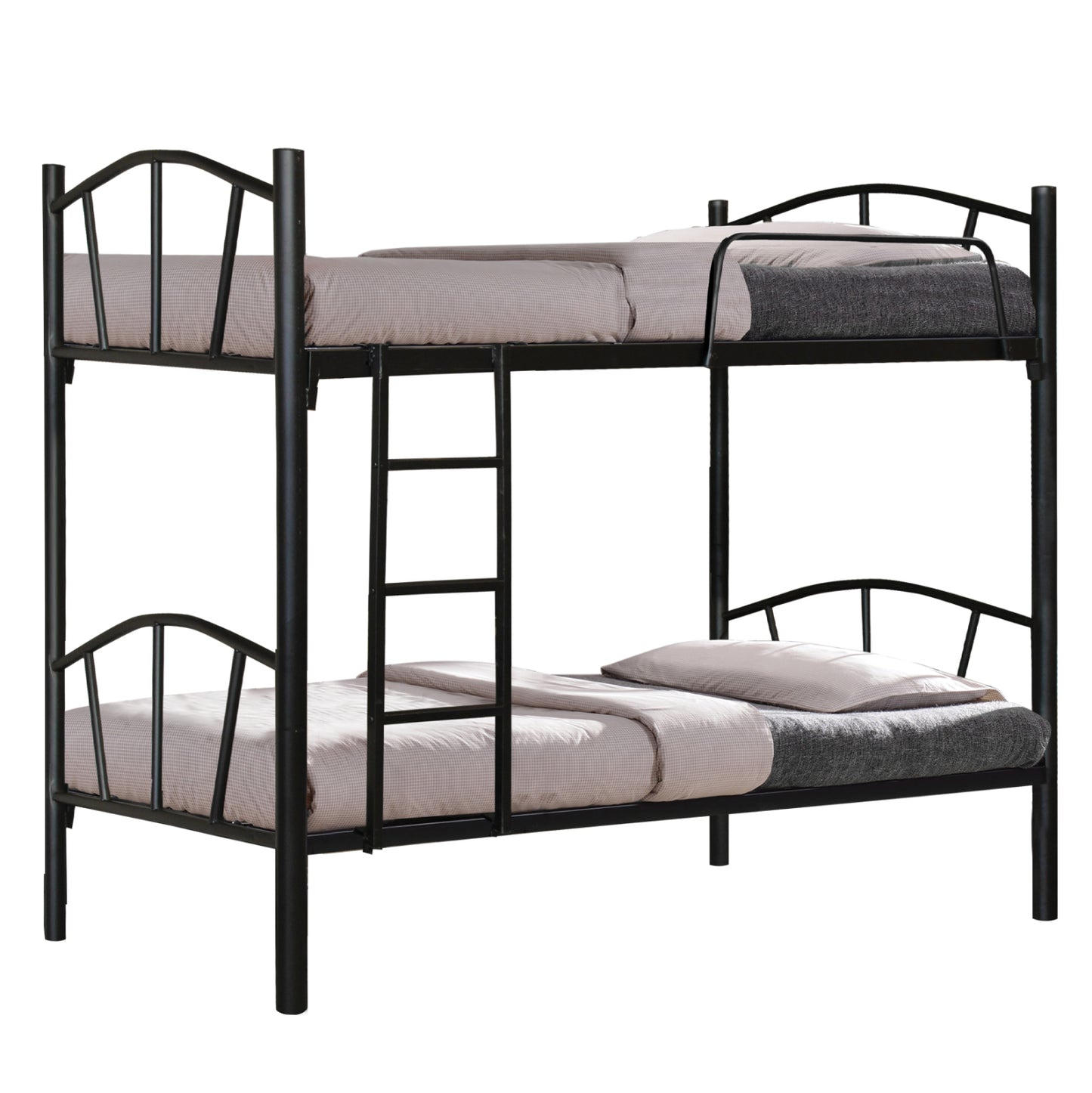 Bed Bunk metallic Floor HM328.01 Black 90x190 cm image 1