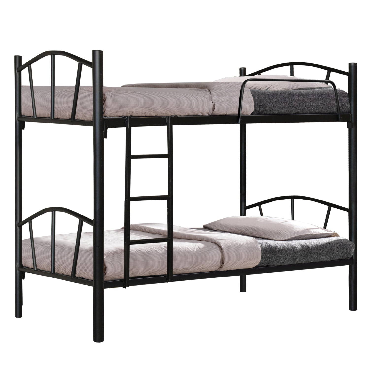 Bed Bunk metallic Floor HM328.01 Black 90x190 cm image 1