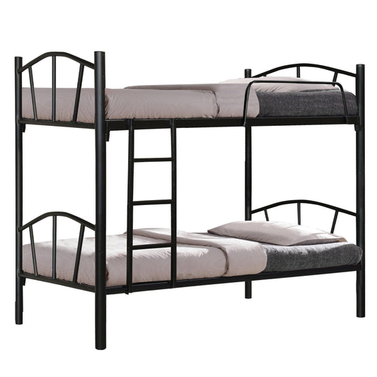 Bed Bunk metallic Floor HM328.01 Black 90x190 cm image 1