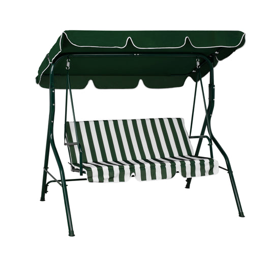 Swing 3seater HM5542 Green White Stripes Napoli 167x110x175  cm image 1