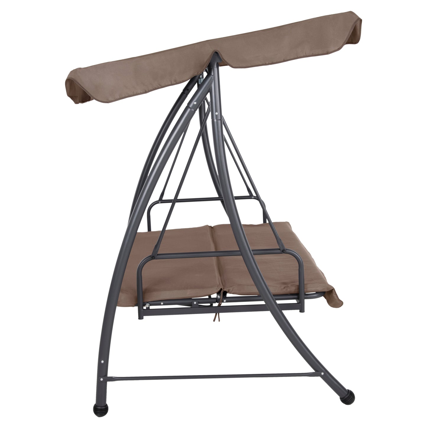 PORCH SWINGER-BED 3-SEATER LIKID HM5980.02 METAL FRAME IN GREY-FABRIC IN LIGHT BROWN 200x120x164Hcm.