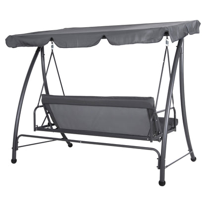 PORCH SWINGER-BED 3-SEATER WITH SUNSHIELD LIKID HM5980.01 METAL FRAME&FABRIC IN GREY 200x120x164Hcm.