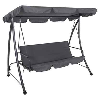 PORCH SWINGER-BED 3-SEATER WITH SUNSHIELD LIKID HM5980.01 METAL FRAME&FABRIC IN GREY 200x120x164Hcm. image 1