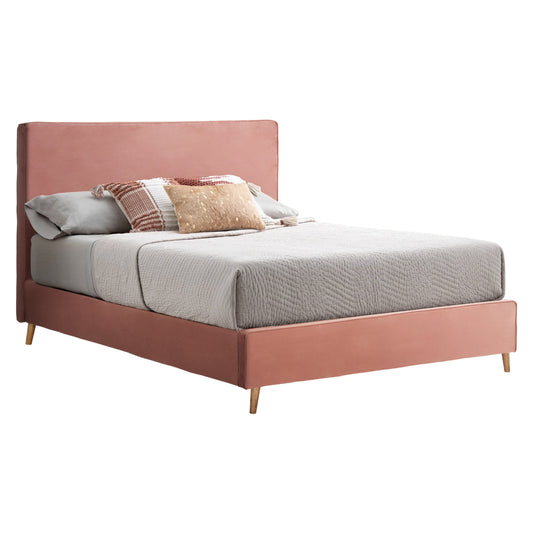 BED INDRA HM662.12 VELVET DUSTY PINK FOR MATTRESS 160x200cm. image 1