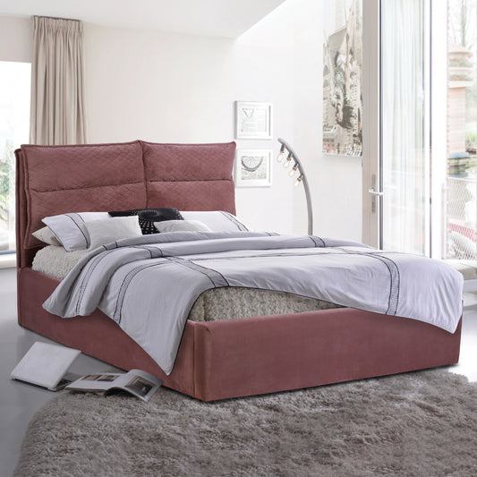 VELVET BED IN DUSTY PINK 160x200 cm. HM563.02 image 1