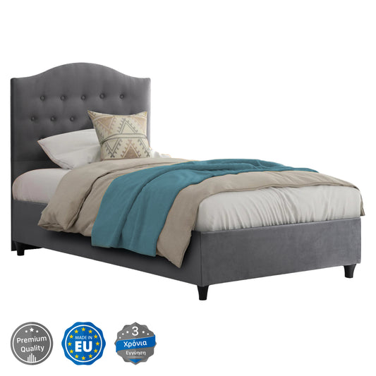 HM651.10 BED MALENA, GREY VELVET, 90x200 image 1