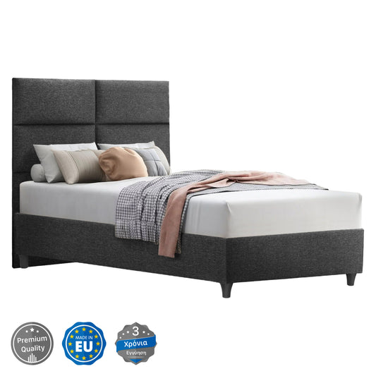 HM646.01 bed MILO, grey fabric, 120x200cm image 1